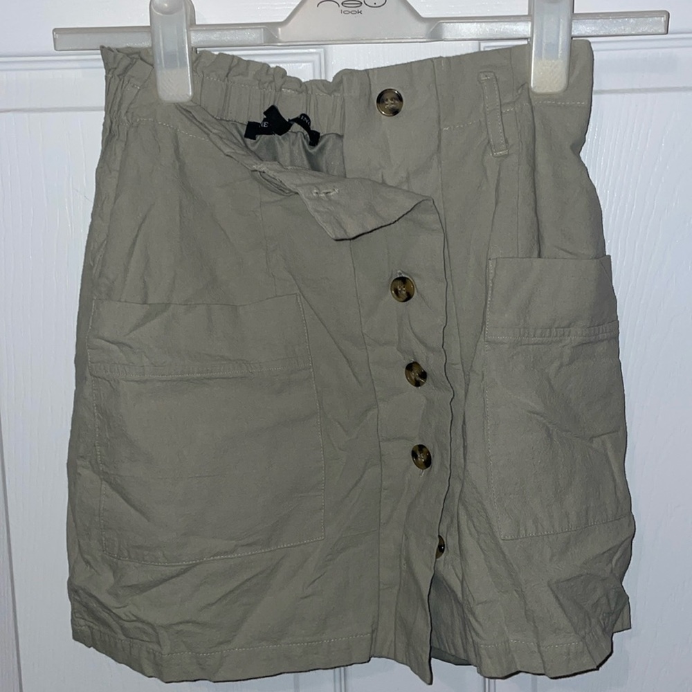 Tan one clothing button up skirt